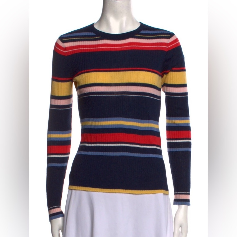 FRAME Striped Long Sleeve Sweater Size Extra Small Very light